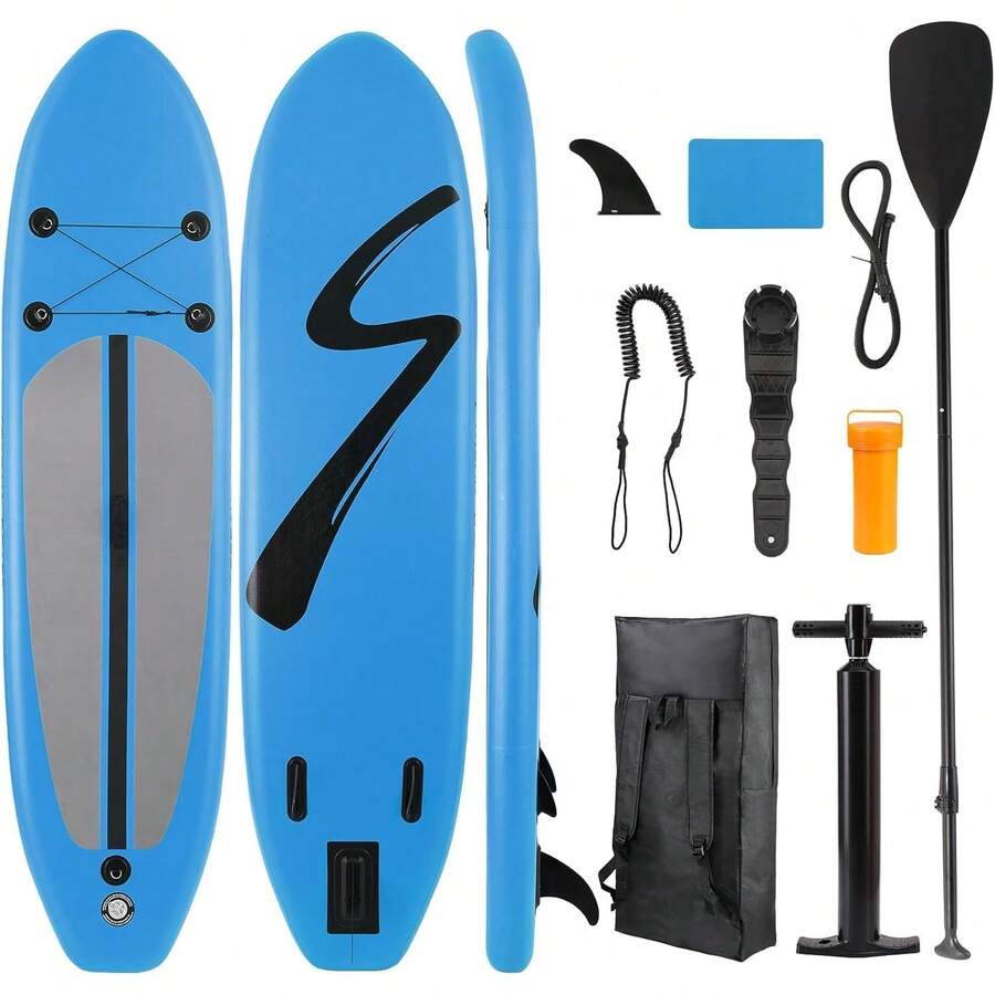 Stand Up Paddling Board 305cm Adults Inflatable Stand Up Paddle With All Accessories, For All Skill Levels, 200kg Load Capacity For 2 People - 藍色 - 查看 1