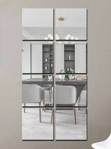 4 peças/8 peças Adesivos de Parede de Espelho Acrílico 3D Quadrado Espessado de 2mm, Decoração de Parede de Bottom, Sala de Estar à Prova d'Água, Adesivos de Parede Decorativos DIY Removíveis e Autoadesivos, Espelho de Parede Acrílico Montado na Parede com Cola de Espuma, Decoração de Quarto