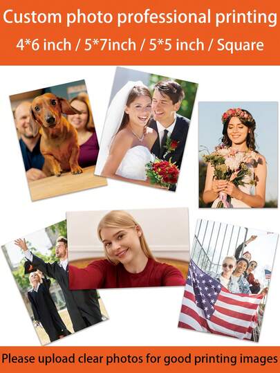 Customized Photo Printing - Personalized Photo Customization - Standard Size Glossy Photos - Capture Precious Moments - Frameless - Multiple Sizes And Quantities Available - Suitable For Anniversary, Mother's Day, Father's Day, Wedding, Valentine's Day, Gift For Mom, Gift For Dad, Gift For Him, And Gift For Her [Please Upload Clear Photos To Ensure High-Quality Printing], Multipurpose, Decorative, Reusable
