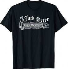 Camiseta con diseño de bandera náutica, ancla, tipografía retro y texto "Jack Herer"