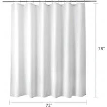 New Titanker Fabric Shower Curtain Liner Washable, 72 X 78 Inches, White Shower Liner Fabric With 2 Magnets, Polyester Long Bathroom Shower Curtain Liner Waterproof Soft Lightweight, White - 白色 72 英吋寬 x 78 英吋長(1 包) - 查看 6
