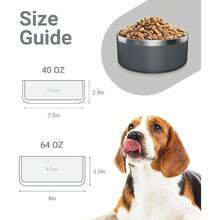 Dog Bowl, Stainless Steel Dog Food And Water Bowl With Non Slip Quiet Bottom, Easy To Clean, Dishwasher Safe, 64oz, Blue-Cb - 深灰色 - 查看 2