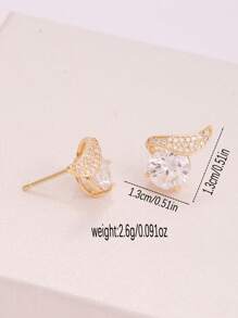 Aretes con diseño de alas de ángel con un solo CZ - Cubic Zirconia brillante, elegante y lujosa joyería de moda para mujer para uso diario, boda, banquete, fiesta y como regalo