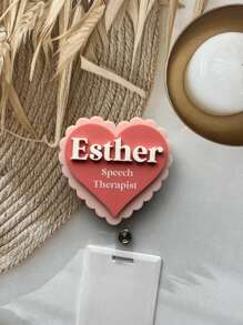 Rozwijany identyfikator pielęgniarki w kształcie serca | Identyfikator pielęgniarki | Niestandardowy magnetyczny identyfikator | Rozwijany uchwyt na klips dla studentów, karta identyfikacyjna lekarza, stop cynku