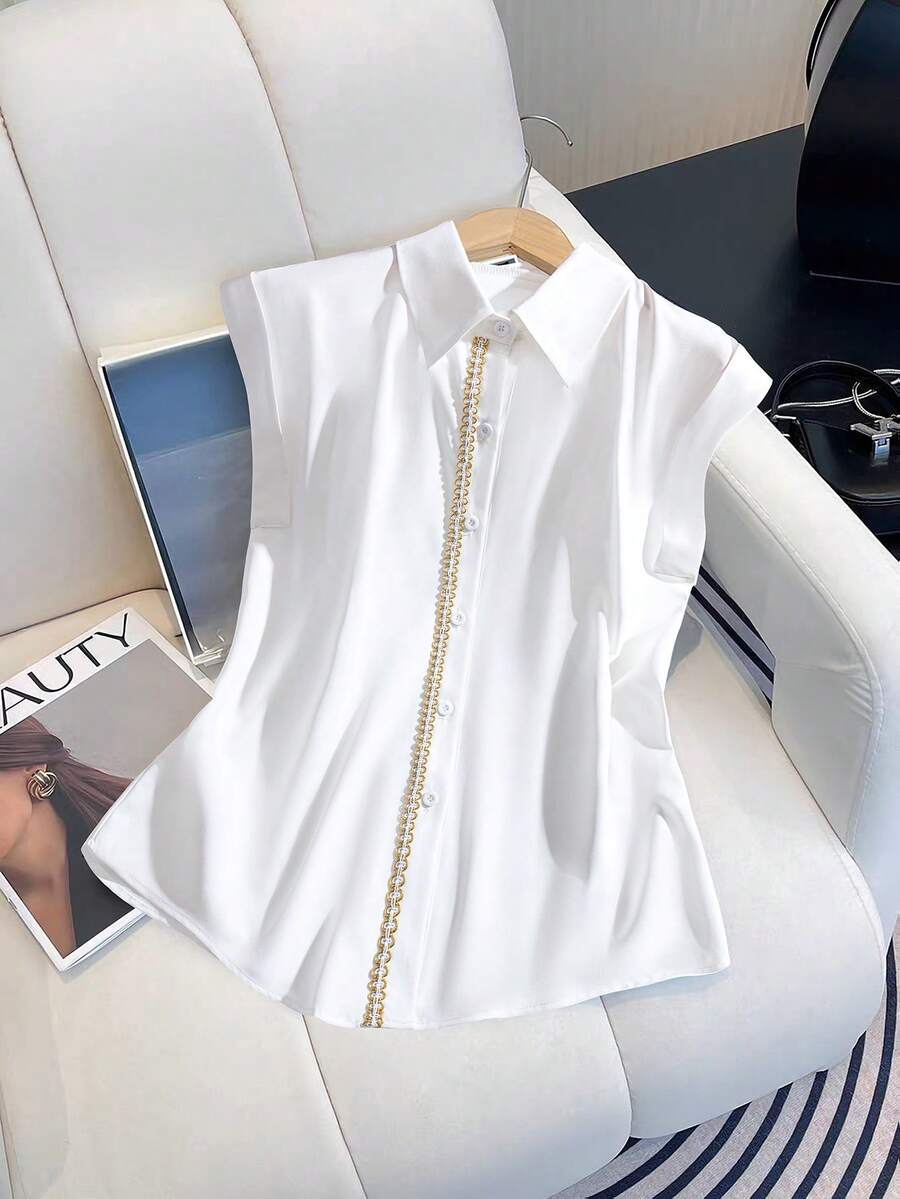 Women's Casual Versatile Simple Solid Color Dolman Sleeve Blouse - White - View 1