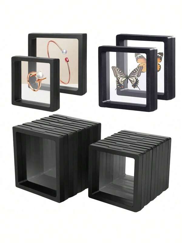 10 piezas Caja de joyas transparente portátil para collares, anillos, aretes, exhibición y almacenamiento de especímenes para mujeres - Organizador de almacenamiento esencial para viajes y vuelta al colegio en dormitorio