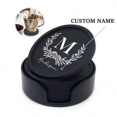 2/4/6pcs Set Customized Silicone Cup Coasters With Text/Letter, 10cm Round Coffee Cup Mat, Heat Resistant Non-Slip Coasters, 0.5mm Thick, Personalized Gifts, Dining Table, Bar, Car Cup Holder,Multi-Functional, Ornamental,Reusable,Exquisite,Stylish,High-Quality,Colorful,Modern,Custom,Personalized,Unique,Ideal Gifts For Him,Ideal Gifts For Her,Boyfriend,Dad,Girlfriend,Mom,Family,Friends,Tea Room,Home,Garden,Office,For Anniversaries,For Valentine's Day,For Mother's Day,For Birthdays,For Father's Day,For Graduation,For Weddings,For Housewarming,Customized Drinkware,Kitchen Essentials ,Home-Cooking