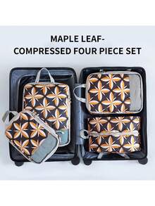 4Pcs/Set High-Quality Print Compression Storage Bag Set, Travel Business Trip Luggage Clothes Organizer Underwear Clothes Organizing Storage Bag - Multicolor - View 17