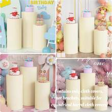 3pcs Dessert Bucket Cylinder Pedestal Stand Set, Flexible Cylinder Pedestal Stand For Party, Wedding Or Birthday Decoration, Autumn Decoration (Cylinder Tablecloth Only Included) - Multicolor - View 20