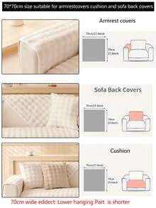 1pc Thick Plush Sofa Cushion Cover, Non-Slip Sofa Protector, Dust-Proof And Dirt-Resistant, Machine Washable, Pet-Friendly, Suitable For All Seasons, Fits 1-4 Seat Sofas, Bedroom, Office, Living Room - White - View 15