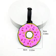 1/3 Pcs Bright Attractive Doughnut & French Fries Luggage Tags, PVC Soft Pendant Identifiers For Luggage, Backpacks, And SuitcasesSuitcase Tag Holiday Vacation For Travel For Honeymoon For College For School Bag For Flying For Cruise For Bags Portable Anti-Lost