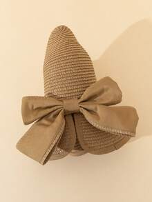 Fashion Straw Hat, Sun Hat, Casual Bowknot Decor Hat For Women, UV Protection, Suitable For Outdoor, Beach, Lightweight And Stylish