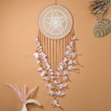 1pc Handmade Decorative Art Feather Dream Catcher - Ideal Wall Decor And Perfect Gift For Special Occasions, Children's Room, Party, Wedding, Handcrafted Concentric Feather Wall Hanging Decor Room Decor Bedroom Decor Home Decor