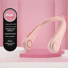 1pc USB Rechargeable Neckband Fan, Outdoor Portable Quiet Neck Hanging Fan With 3 Speed Gear, Gift Package, Outdoor Sports Halter Fan, Extra-Long Endurance Mini USB Fan, Outdoor Cycling Camping USB Rechargeable Mini Fan