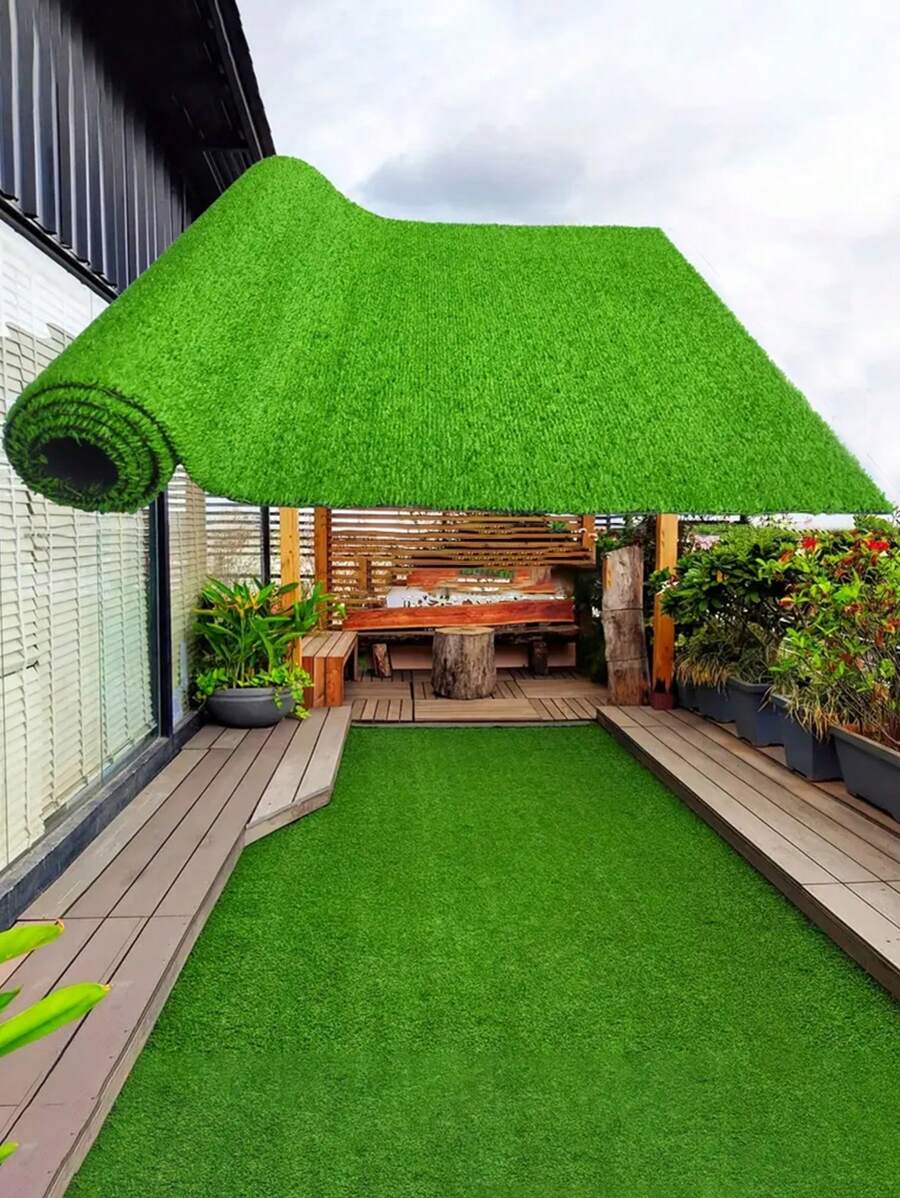 1 pieza de Césped artificial realista, alfombra de césped para exteriores para decoración interior, balcón, plantas verdes, accesorios de playa, juegos acuáticos