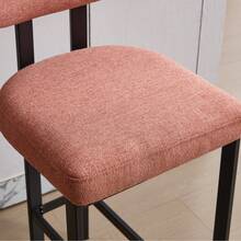 Bar Stool 2-Piece Set, Metal Frame Decorative Chair, Living Room Kitchen Chair, Living Room Soft Cushion Chair, Suitable For Various Scenarios Such As Living Room/Bar/Coffee Shop, Etc - 2PC(橘色) - 查看 9