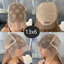 Blonde Highlight Brown Mixed Color 13x6 Synthetic Lace Front Wigs For Women 22 Inch Long Straight Glueless Kanekalon Hair Resistant Synthetic Hair Wigs Free Part 150% Density Ombre Blonde Highlights Mixed Color Heat Resistant Fiber Synthetic Lace Front Wigs Natural Hairline For Women Daily Party Vacation Holiday Use