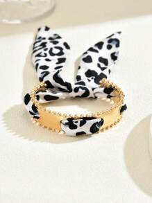 1pc Elegant & Stylish Women Multi-Color Ribbon Bangle, Alloy Beach Vacation Bracelet Accessory For Ladies