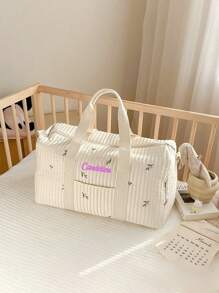 1 pezzo Borsa mamma personalizzata con ricamo a disegno di orsetto, borsa maternità e per bambini di grande capacità personalizzata con ricamo, borsa fasciatoio con motivo carino a cartoni animati, borsa a tracolla multifunzione alla moda per mamme, adatta per uso quotidiano e come regalo per famiglia, amici, neomamme, forniture scolastiche, di grande capacità, versatile, multifunzione, colorata, carina, adorabile, sobria, divertente, kawaii, stile Y2K, minimalista, per pendolarismo, casual business, basic, personalizzata, unica, regali ideali per lui, regali ideali per lei, per lei, famiglia, amici, fidanzata, per anniversari, per compleanni, per vacanze/viaggi, per attività all'aperto/uscite/viaggi/escursioni/stadio/sport/arrampicata, per lavoro/pendolarismo/ufficio