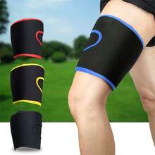1pc Adjustable Compression Thigh Support Sleeve With Non-Slip Nylon Buckle, Joint Protection Support, Suitable For Running Sports, Unisex, Fitness Accessory - Multicolor - View 3