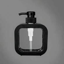 Transparent Dish Soap Dispenser, Bathroom Liquid Soap Dispenser - With Anti-Rust Pump, Suitable For Kitchen Sink, Bathroom, Black/Decorative Frame Transparent Square Soap Dispenser Refillable (Dishcloth, Cleaning Brush Random Delivery)