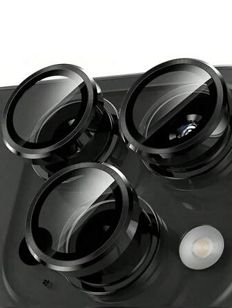 3pcsScratch-Resistant Ultra Clear Tempered Glass Camera Lens Protector - Compatible With IPhone/17/17 Air/17 Pro/17 Pro Max, 15 Pro Max, 14 Plus, 13, 12, 11, 15 Pro, 15 Plus, 14 Pro - Perfect Fit, Scratch-Resistant And Durable, Black
