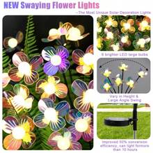 1 Peça Luz Solar para Jardim Externo, Luzes Piscantes de 6 LEDs com Formas de Vaga-lume e Flor Fada em 2 Modos, Luz Decorativa à Prova d'Água para Jardim, Adequada para Quintal, Pátio, Caminho, Gramado