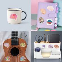 55Pcs Brain Stickers Vinyl Aesthetics Stickers For Scrapbooking, Diary, Laptop, Bumper, Skateboard, Water Bottle, Computer, Phone, Cartoon, Hard Hat, Car Stickers And Decals - Multicolor - View 6