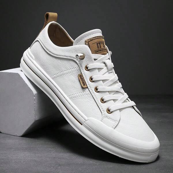 Herensneakers Nieuwe modieuze casual lichtgewicht ademende canvas schoenen met elastische band en rubberen zool