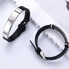 Customized Bracelet - Fashionable Stainless Steel Bracelet For Teenagers, Birthday/Graduation Gift, Personalized Engraved Name Bracelet With Adjustable Cuff, Unique Creative Gift For Boys And Girls, Graduation Gift,Multi-Functional,Ornamental,Letter,Stylish,Modern,Colorful,Cute,Adorable,Casual,Custom,Personalised,Unique,Customized,Ideal Gifts For Him,Ideal Gifts For Her,Halloween Edit,Back To School Fashion