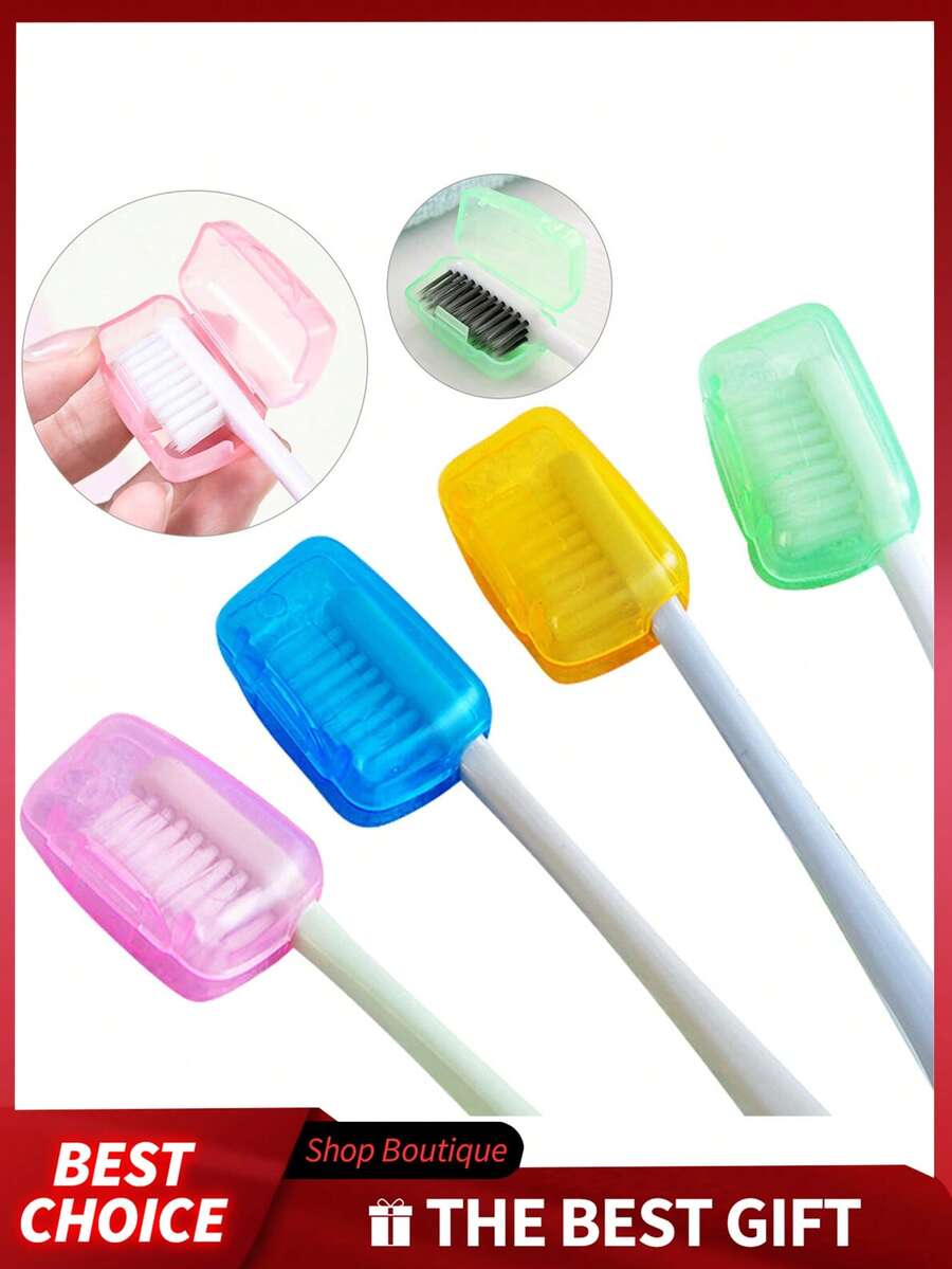 10 件装牙刷头保护套，便携式牙刷盒 - 旅行牙刷头保护套，紧凑型牙刷架，透明牙刷旅行盒浴室装饰秋季装饰返校 - 彩色 - 查看 1