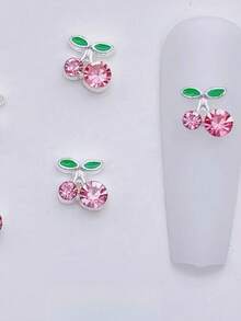 10 件/40 件樱桃形金属多色美甲饰品贴纸美甲用品指甲饰品美甲宝石 - 彩色 - 查看 12