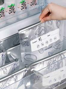30 个抗菌铝箔食品储存袋，可重复密封的自封塑料冷冻袋，密封性好，（10 个/20 个/30 个/1 个可选）
