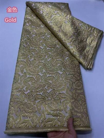 5 码/1 码高品质非洲织锦提花蕾丝面料，2025 年最新设计，尼日利亚织锦适合婚礼、派对、日常礼服 - 特别适合手洗，可定制，非洲蕾丝面料，婚纱面料