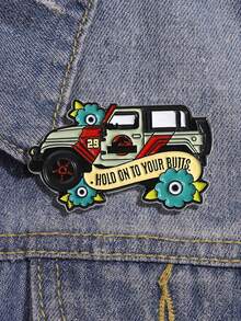 1pc Hard Enamel Needle Colored Car Brooch Lapel Badge Jewelry Gift For Friends - Multicolor - View 8