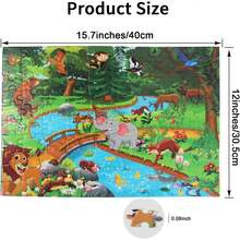 100pcs Animal Theme Jigsaw Puzzle, Educational Learning Puzzle Game, Preschool Toy, Birthday & Christmas Gift