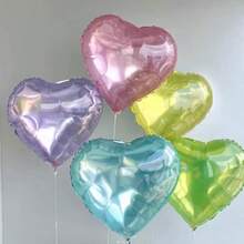 3pcs/6pcs 18-Inch Various Jelly-Colored Heart-Shaped Aluminum Foil Balloons, Mother's Day Decorations, Birthday Decorations, Wedding Decorations, Anniversary Decorations, Romantic Scene Decorations, Proposal Decorations, Home Decorations, Party Decorations (Random Color Styles Shipped)