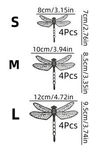 12/24Pcs(12Pcs/Pack) 3D Wall Sticker Dragonfly Party Decoration Festival Supplies Arched Door Decorations DIY Home Room Wedding Decor Table Centerpieces Accessories Valentine's Day Mother's Day 12 Themes For 12 Festival