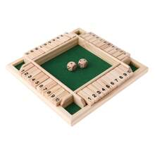 Juego de mesa Deluxe Cierra la Caja de 4 lados con 10 números, juegos de dados y de fiesta para adultos y familias