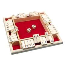 Juego de mesa Deluxe Cierra la Caja de 4 lados con 10 números, juegos de dados y de fiesta para adultos y familias