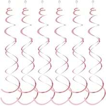 6pcs Hanging Swirl Decorations, Party Spiral Streamers For Ceiling, Weddings, Showers, Birthdays,Christmas - Gold - View 23