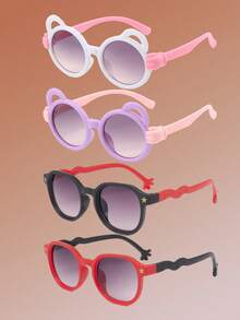 4pcs/Set Cute Hand-Shaped Kids Eyewear Accessories, Fashion Daily 2-8 Years Old Children Eyeglasses, Photography Decoration Glasses - Multicolor - View 8