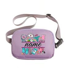 Personalized Nurse Fanny Pack With Custom Name - Hidden Zipper Waterproof Nylon Waist Bag For Women, Medical Themed Crossbody Chest Pack With Coin Pocket, Unisex Lightweight Gift For Healthcare Workers (2025 New)
