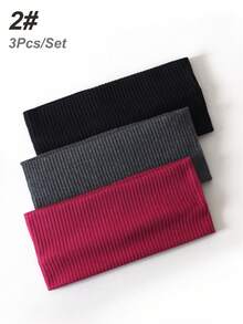 3/5 chiếc băng đô sọc và trơn màu trơn cho nữ, băng đô thời trang hàng ngày đa năng, băng đô turban, băng đô thấm mồ hôi, băng đô phụ kiện tóc mùa thu đông cho phụ nữ khi đi nghỉ, khăn quàng cổ thanh lịch cho phụ nữ, khăn trùm đầu mềm mại - Nhiều màu - Xem 19