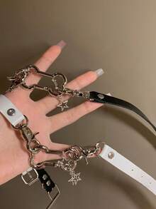 Vòng cổ xương sao năm cánh Y2k Hot Girl, Phụ kiện cổ choker, Vòng cổ chó con phong cách Punk Gothic, Dây chuyền xương quai xanh nữ - Nhiều màu - Xem 3