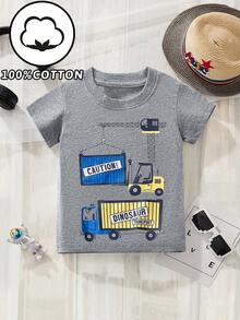 小男童卡通圖案T恤