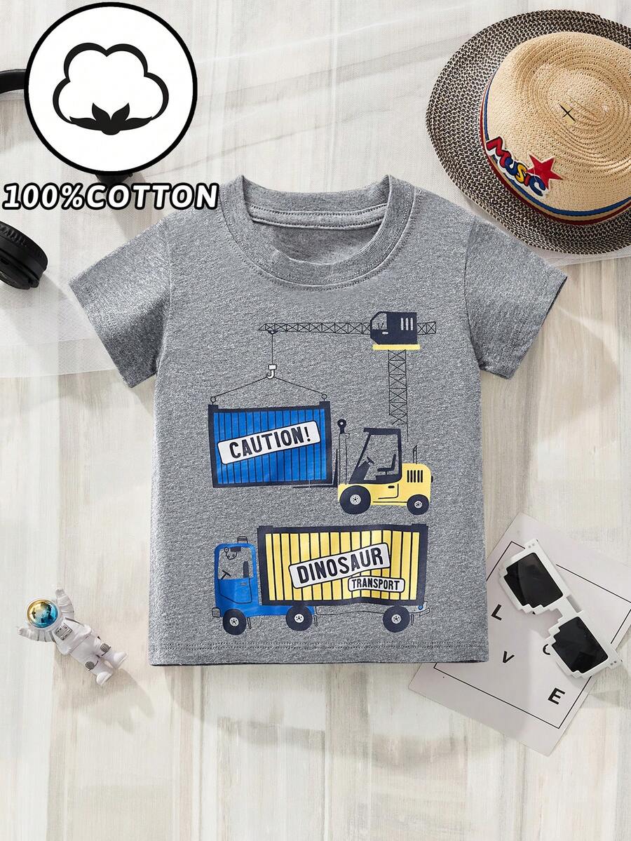 小男童卡通圖案T恤