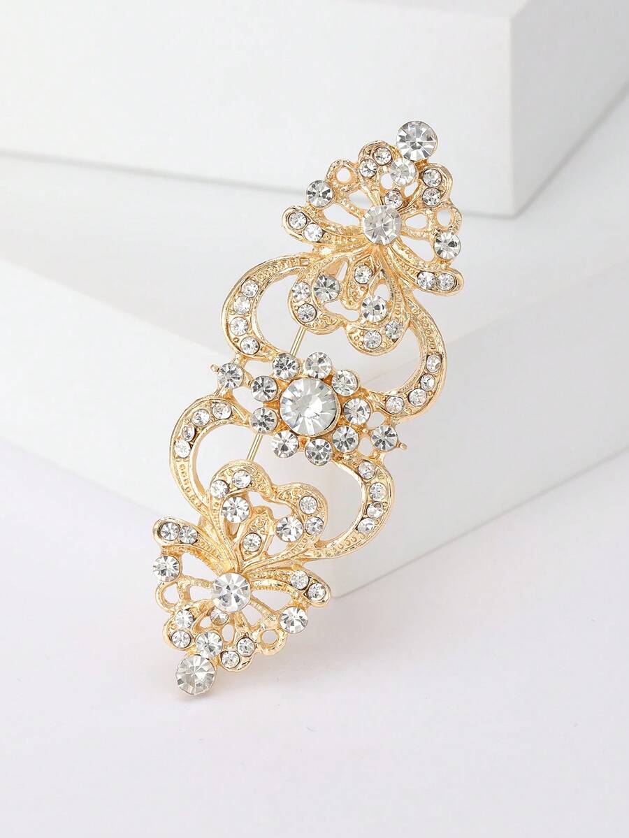 1枚新娘水晶胸针，女士婚礼胸针，适合搭配包包、毛衣、外套、帽子、鞋子、连衣裙、西装，是婚礼季的理想之选。