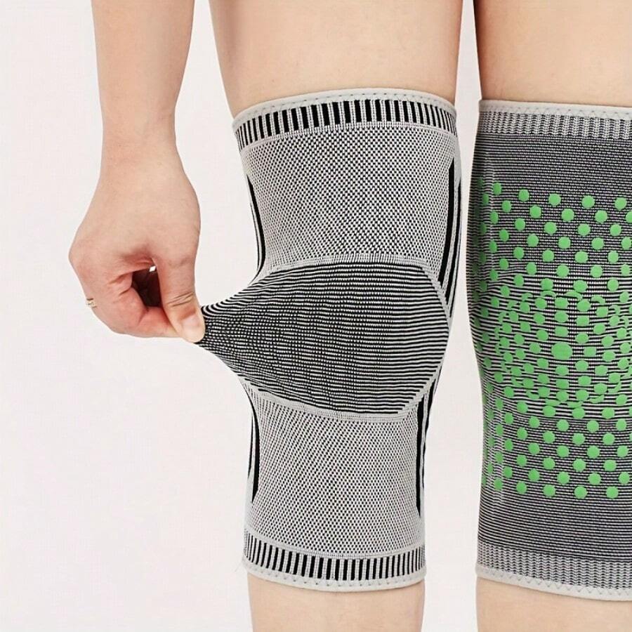 Raphene And Wormwood Heated Knee Pads For Men And Women Outdoor Fitness Cold-Resistant Leg Covers For Women Men And The Elderly To Warm Cold Knees - Grey - View 1