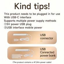 Two-In-One Hair Straightener And Curler, USB Powered Mini Styler, Dual Use, Anti-Scalding, Portable Travel - Multicolor - View 7